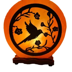 Himalayan Handmade Salt lamp with Modern wood work display Bird